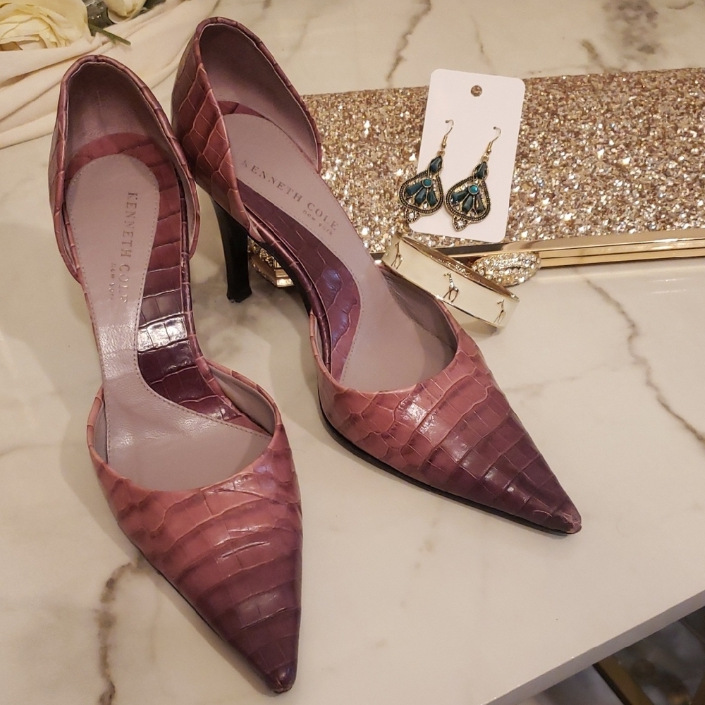 Kenneth Cole Women's Pink Croc Heels